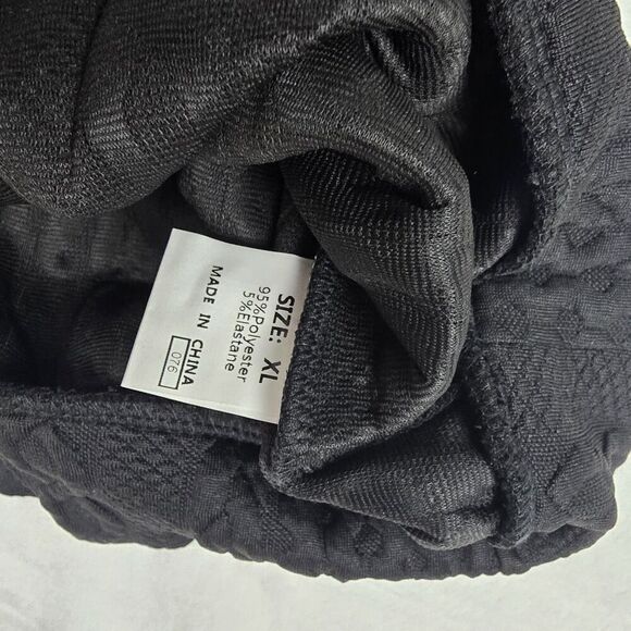 Knitted Sleeveless Cardigans Pants Lounge Set Women XL Black White Trim - Picture 10 of 14